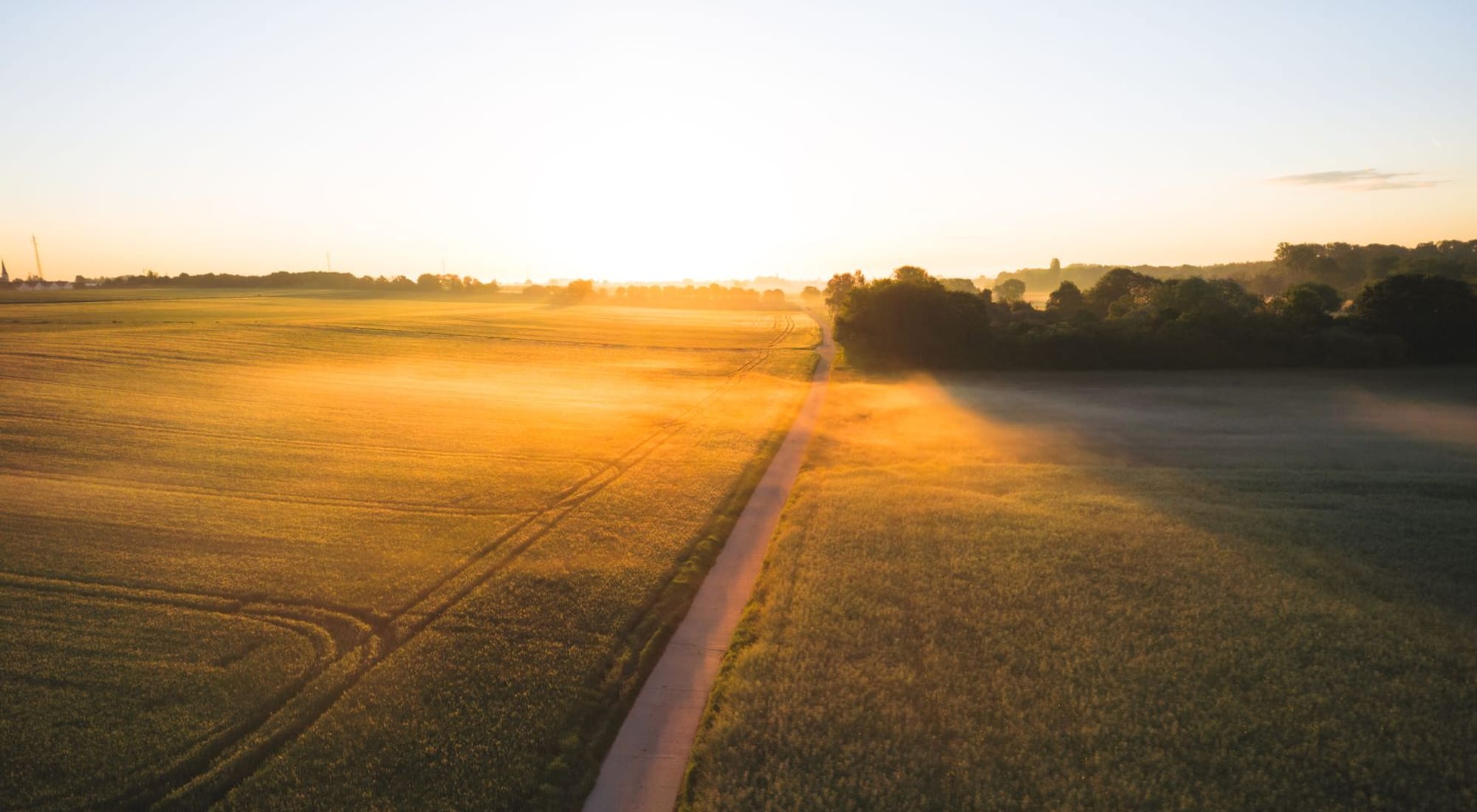 An open road at dawn